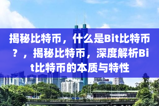 揭秘比特幣，什么是Bit比特幣？，揭秘比特幣，深度解析Bit比特幣的本質(zhì)與特性