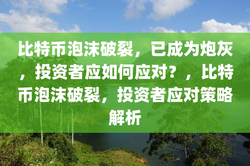 比特幣泡沫破裂，已成為炮灰，投資者應(yīng)如何應(yīng)對？，比特幣泡沫破裂，投資者應(yīng)對策略解析