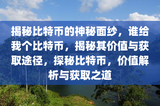 揭秘比特幣的神秘面紗，誰給我個比特幣，揭秘其價值與獲取途徑，探秘比特幣，價值解析與獲取之道