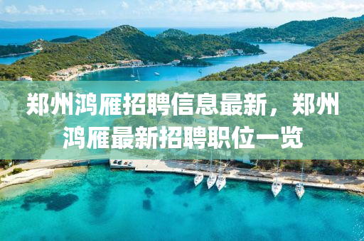 鄭州鴻雁招聘信息最新，鄭州鴻雁最新招聘職位一覽