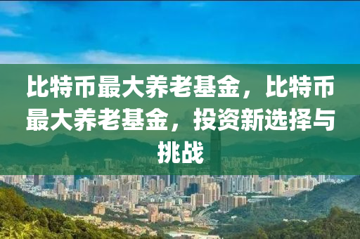 比特幣最大養(yǎng)老基金，比特幣最大養(yǎng)老基金，投資新選擇與挑戰(zhàn)