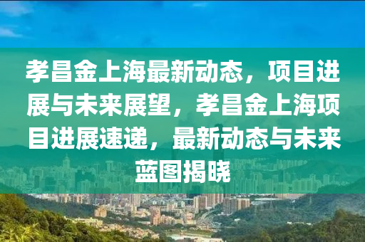 孝昌金上海最新動(dòng)態(tài)，項(xiàng)目進(jìn)展與未來展望，孝昌金上海項(xiàng)目進(jìn)展速遞，最新動(dòng)態(tài)與未來藍(lán)圖揭曉