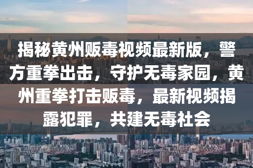 揭秘黃州販毒視頻最新版，警方重拳出擊，守護(hù)無毒家園，黃州重拳打擊販毒，最新視頻揭露犯罪，共建無毒社會