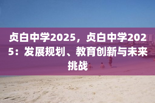 貞白中學2025，貞白中學2025：發(fā)展規(guī)劃、教育創(chuàng)新與未來挑戰(zhàn)