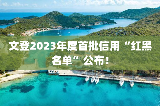 文登2023年度首批信用“紅黑名單”公布！