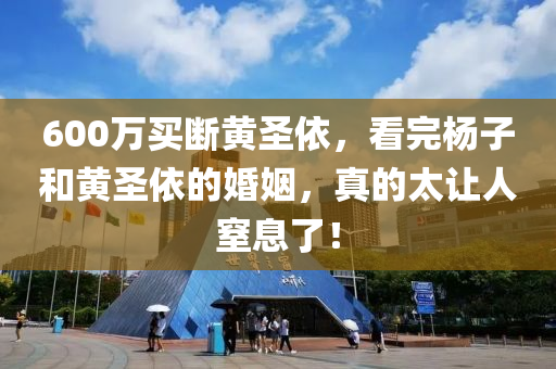 600萬買斷黃圣依，看完楊子和黃圣依的婚姻，真的太讓人窒息了！