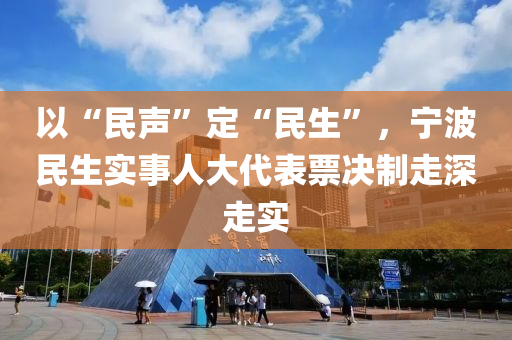 以“民聲”定“民生”，寧波民生實事人大代表票決制走深走實