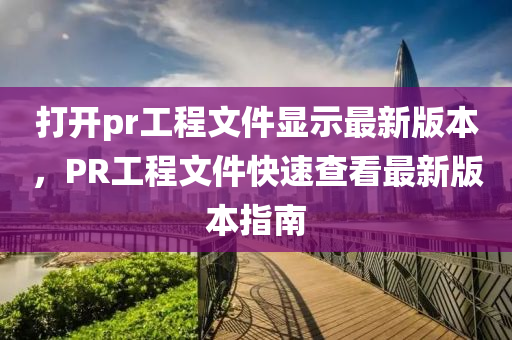 打開pr工程文件顯示最新版本，PR工程文件快速查看最新版本指南