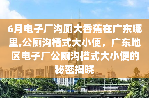 6月電子廠溝廁大香蕉在廣東哪里,公廁溝槽式大小便，廣東地區(qū)電子廠公廁溝槽式大小便的秘密揭曉