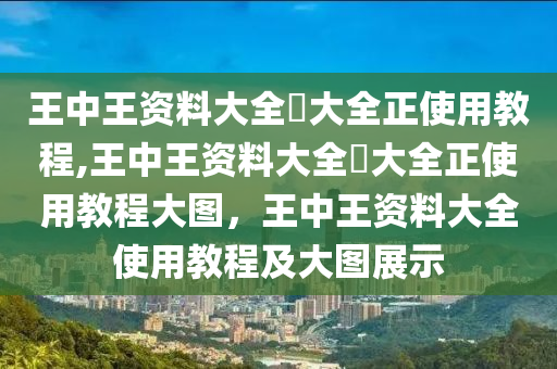 王中王資料大全枓大全正使用教程,王中王資料大全枓大全正使用教程大圖，王中王資料大全使用教程及大圖展示