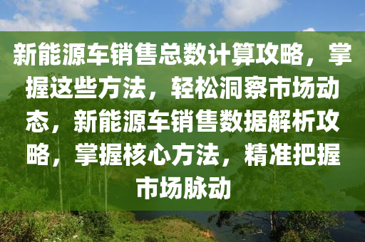 新能源車銷售總數(shù)計算攻略，掌握這些方法，輕松洞察市場動態(tài)，新能源車銷售數(shù)據(jù)解析攻略，掌握核心方法，精準(zhǔn)把握市場脈動