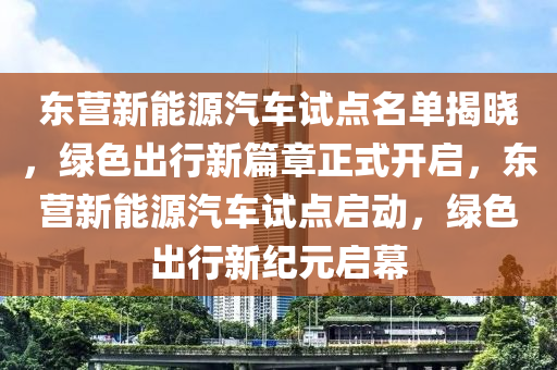 東營新能源汽車試點名單揭曉，綠色出行新篇章正式開啟，東營新能源汽車試點啟動，綠色出行新紀元啟幕