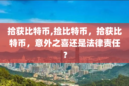 拾獲比特幣,撿比特幣，拾獲比特幣，意外之喜還是法律責(zé)任？