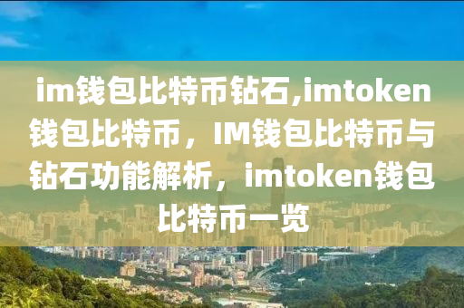 im錢包比特幣鉆石,imtoken錢包比特幣，IM錢包比特幣與鉆石功能解析，imtoken錢包比特幣一覽